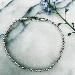 Silver Bead on chain bracelet