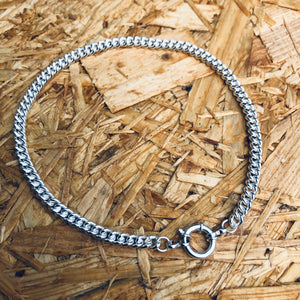 Silver Curb Chain Choker