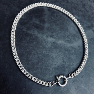 Silver Curb Chain Choker